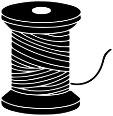 thread illustration sewing silhouette spool logo tailor icon sew outline embroidery needlework reel fashion needle craft textile pattern cotton shape adults vector graphic background