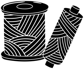 thread illustration sewing silhouette spool logo tailor icon sew outline embroidery needlework reel fashion needle craft textile pattern cotton shape adults vector graphic background