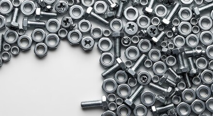 Assortment of hardware components laying on a surface ready for use