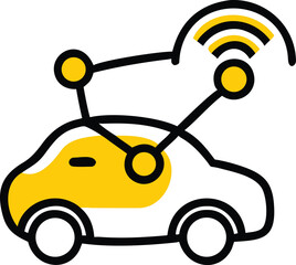 Naklejka premium smart car connection icon thin line .eps