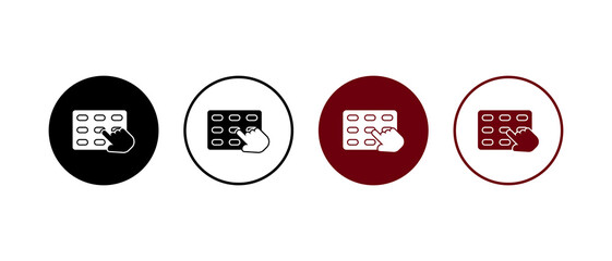 hand with pin pad icon vector illustration. hand with pin pad icon in flat style.