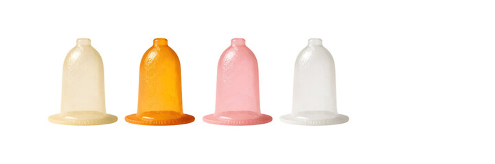 Colorful Condoms: A collection of vibrant condoms in a spectrum of colors, ready for use, emphasizing protection and safety.