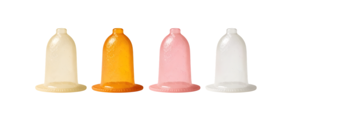 Colorful Condoms: A collection of vibrant condoms in a spectrum of colors, ready for use, emphasizing protection and safety.