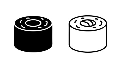 Sushi roll icon with transparent background