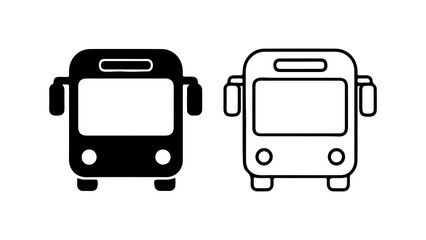 Bus icon set with transparent background