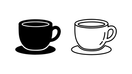 Coffee cup and saucer with transparent background