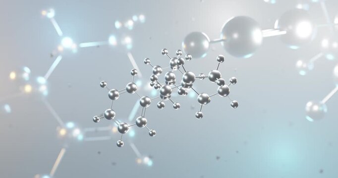 Amixetrine rotating 3d molecule, molecular structure of anti-inflammatory seamless video

