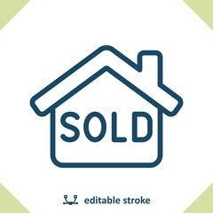 House Icon. Sold, Home, Building, Real Estate