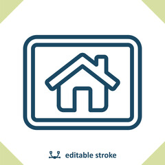 Smart Home Icon. Tablet, House, Home, Real Estate