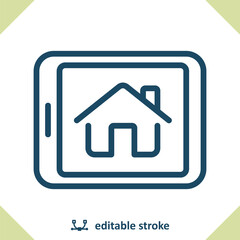 Smart Home Icon. Tablet, House, Home, Real Estate