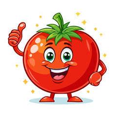 Obraz premium Lustige Tomate Daumen hoch