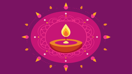 Diwali lamp with floral decoration design