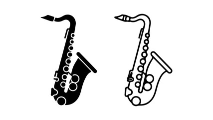 Saxophone icons with transparent background