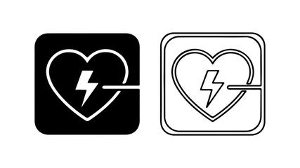 Broken heart with lightning bolt with transparent background