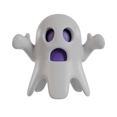 Halloween icon White ghost 3D