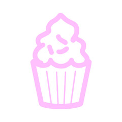 Pink Cupcake Illustration with Creamy Frosting and Sweet Sprinkles