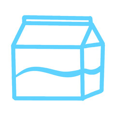 Blue Milk Carton Minimal Line Drawing Illustration Design