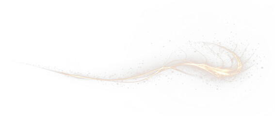 A dynamic light trail illustration on a transparent background, perfect for use as an overlay element in design projects.