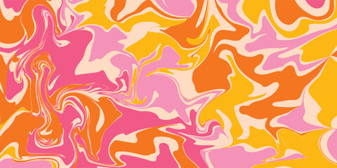 Aesthetic Cool Abstract Psychedelic Background. Vector Design Groovy Pattern Y2k Texture. Hand Drawn Trippy Backdrop
