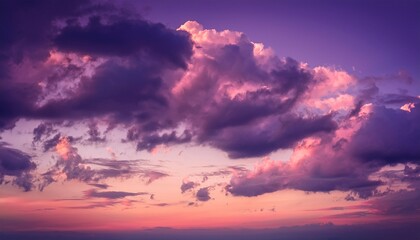 Obraz premium Purple Sky Background With Clouds At Sunset On A Summer Evening