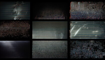 Glitch Screen Vhs Tv Display Overlay Texture Pack Bundle Effect Surface Noise Grunge Grain