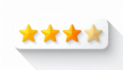 four stars customer product rating review flat icon for apps and websites.
