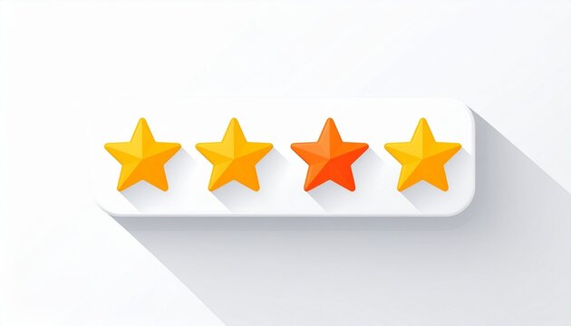 four stars customer product rating review flat icon for apps and websites.