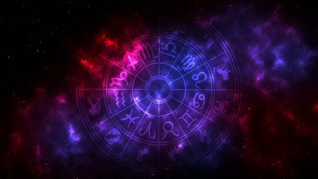 Elegant Indian zodiac sign 4K background with traditional astrological symbols and patterns
