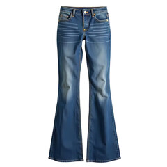 Denim flare jeans isolated on transparent background