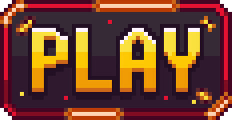 pixel illustration of game PLAY button