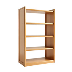 Empty wooden bamboo shoe rack with a compact design isolated on transparent background