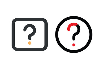 Two question mark icons one square and one circular displayed side by side