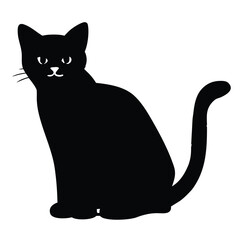 cat black vector illustration