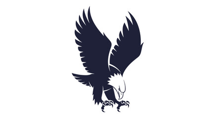 Vigorous and detailed vector illustration of an eagle in a powerful stance, wings poised for action, representing strength, liberty, and sharp vision in a clean graphic style