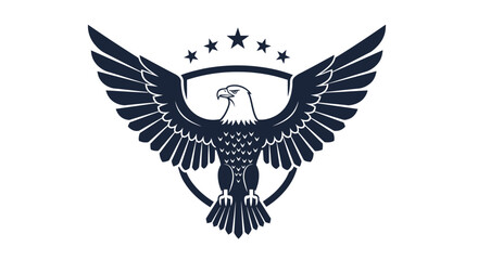 Heraldic Eagle Crest with Stars and Shield - Symbol of Strength, Freedom, and Patriotism