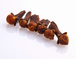 dry cloves on white background 