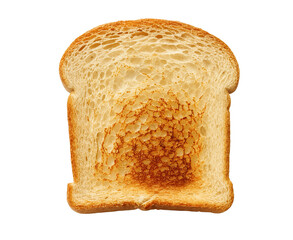 Toasted bread slice isolated on transparent background