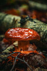 Piękny podgrzybek brunatny jesienną porą © Dominik Zarębski