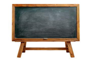 Chalkboard with wooden frame & easel stand, slightly erased look