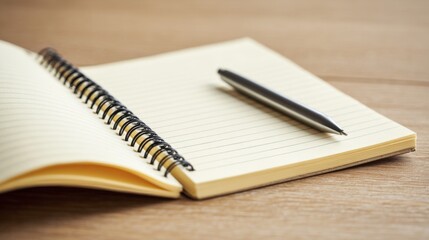 A Brand New Notebook as the Central Element in a Symbolic Still Life Arrangement, Embodying the Essence of an Office Concept, Perfect for Workspace, Study, and Creative Environment Visuals.