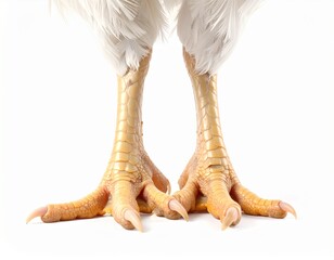 Fototapeta premium Chicken feet on white background