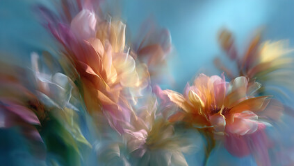 Fototapeta premium Close-up of beautiful orange peruvian lily, lily of the Incas (Alstroemeria)