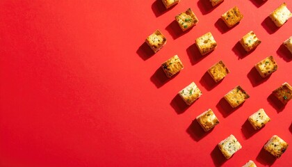 Crackers on a red background