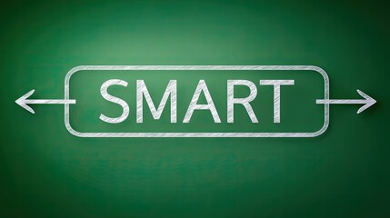 Obraz premium Creative chalkboard illustration emphasizing the word 'SMART' with arrow designs, suitable for educational or motivational contexts