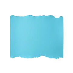 Fototapeta premium Torn piece of blank blue paper isolated on transparent background
