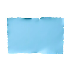 Obraz premium Torn piece of blank blue paper isolated on transparent background