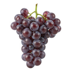 Fototapeta premium Bunch of dark red grapes with green stem on background fruit food