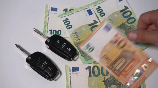 Increases in car maintenance costs due to insurance, road tax, service and workshop fees , fuel gasoline petrol - Euro notes and car keys