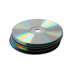 Stack of compact discs isolated on transparent background