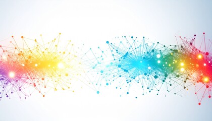 Abstract visualization of a particle collision event with numerous lines and dots radiating outwards from a central bright light.